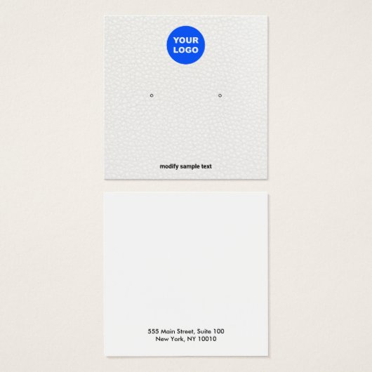 Wit voeg uw Logo oormerkende vertoning toe Vierkante Visitekaartjes (Voorkant /achterkant)