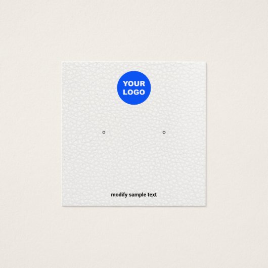 Wit voeg uw Logo oormerkende vertoning toe Vierkante Visitekaartjes (Voorkant)