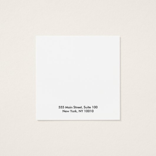 Wit voeg uw Logo oormerkende vertoning toe Vierkante Visitekaartjes (Achterkant)