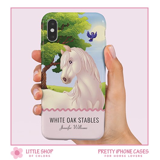 wit volbloed paard Case-Mate iPhone case