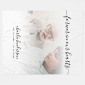 Wit voor altijd in ons hart Foto Memorial Tribute Fleece Deken (Voorkant (Horizontaal))