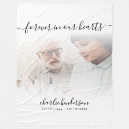 Wit Voor Altijd In Onze Hartenvier Foto Herdenking Fleece Deken