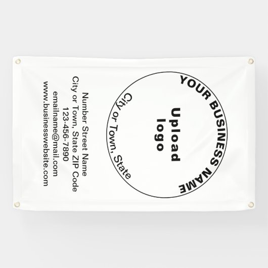 Wit-vormig bedrijfsmerk op banner (Horizontaal)