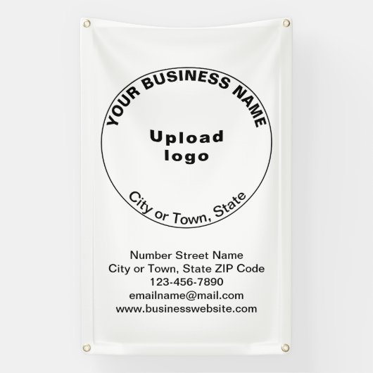 Wit-vormig bedrijfsmerk op banner (Verticaal)