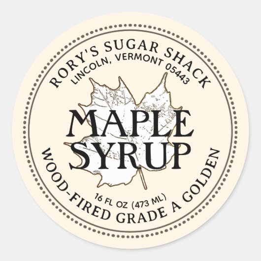 Wit-vormig lebbenemruitetiket ronde sticker (Voorkant)