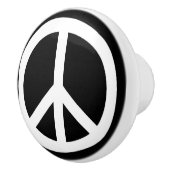Wit Vredesbord op Zwart Keramische Knop (Rechts)