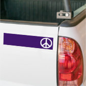 Wit Vredessymbool op Donkerpaars Bumpersticker (Op Truck)