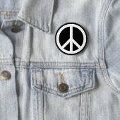 Wit Vredessymbool Ronde Button 5,7 Cm (In situ)