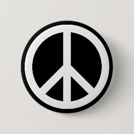 Wit Vredessymbool Ronde Button 5,7 Cm