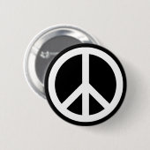 Wit vredessymbool ronde button 5,7 cm (Voorkant /achterkant)