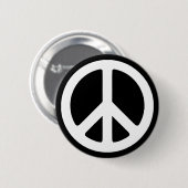 Wit Vredessymbool Sjabloon Ronde Button 5,7 Cm (Voorkant /achterkant)