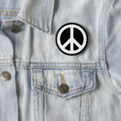 Wit Vredessymbool Sjabloon Ronde Button 5,7 Cm (In situ)