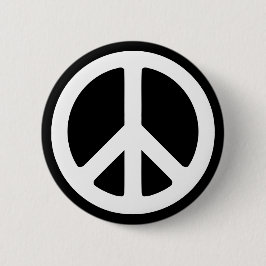 Wit Vredessymbool Sjabloon Ronde Button 5,7 Cm