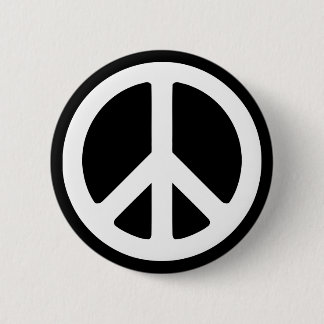 Wit Vredessymbool Sjabloon Ronde Button 5,7 Cm