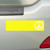 Wit vredesteken bumpersticker (Op auto)