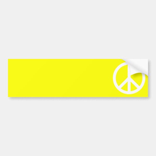 Wit vredesteken bumpersticker (Voorkant)