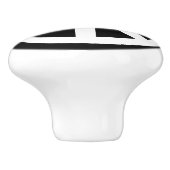 Wit vredesteken op zwart keramische knop (Zijkant)