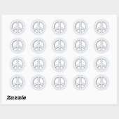 WIT VREDESTEKEN RONDE STICKER (Vel)
