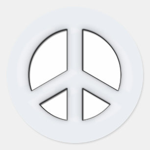 WIT VREDESTEKEN RONDE STICKER