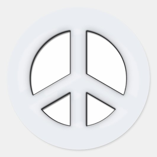 WIT VREDESTEKEN RONDE STICKER (Voorkant)