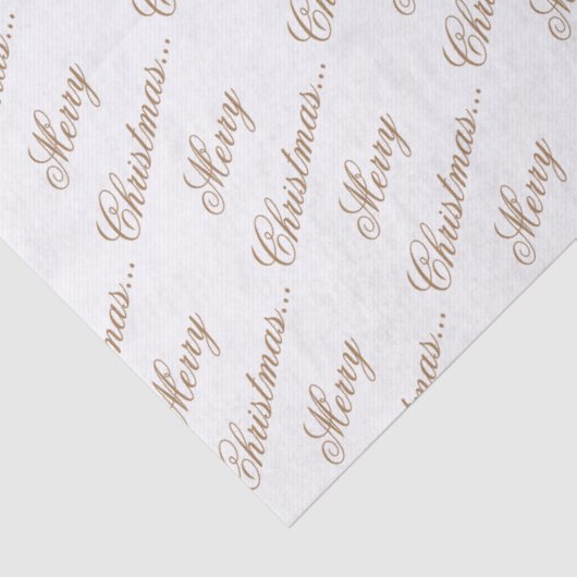 Wit "Vrolijk Kerstfeest" Goud Script Tissuepapier (Detail)