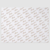 Wit "Vrolijk Kerstfeest" Goud Script Tissuepapier (Voorkant)