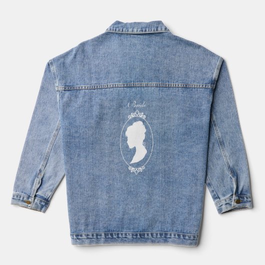 Wit Vrouw Cameo Denim Jacket (Achterkant)