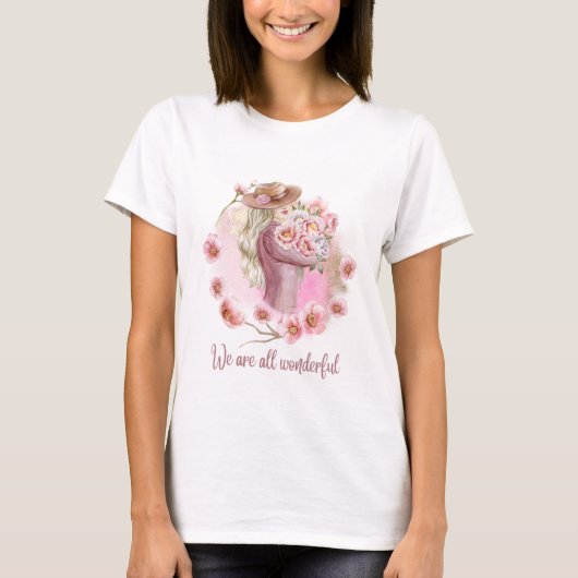 Wit vrouwen T-shirt met bloemendesign 💖🌸 (Voorkant)