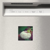 Wit Vrouwenschoen Orchidee Persoonlijke Trouwdag  Magneet (Insitu (Vaatwasser))