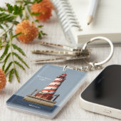 Wit-vuurtorenrechthoekige ketting sleutelhanger (Voorkant Rechts)