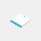Wit w / Bright Sky Blue Olifant & Border + Naam Post-it® Notes (Schuin)