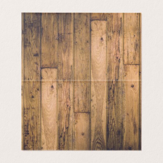 Wit w / bruin houten accent recept tent Kaarten (Binnenkant ongevouwen)