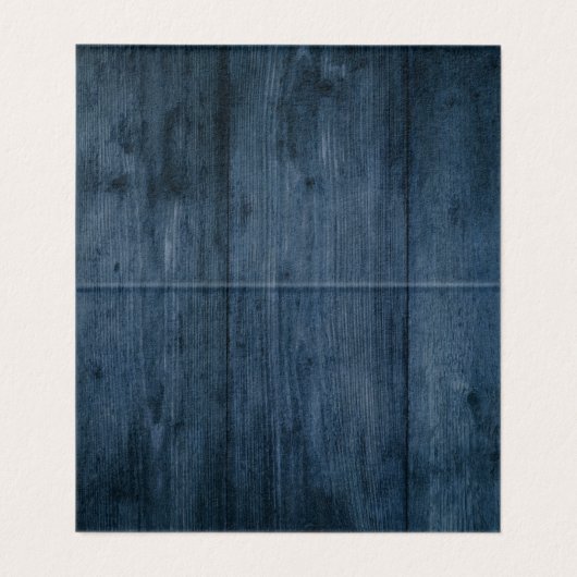 Wit w / donkerblauw houten accent recept tent Kaar Visitekaartje (Binnenkant ongevouwen)