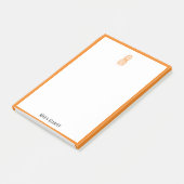 Wit w / Helder Sinaasappel Ananas & Rand + Naam Post-it® Notes (Schuin)