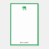 Wit w / Heldergroene Olifant & Rand + Naam Post-it® Notes (Voorkant)