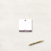 Wit w / Roos Goud Marmeren Hart & Rand + Naam Post-it® Notes (Op bureau)