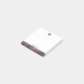 Wit w / Roos Goud Marmeren Hart & Rand + Naam Post-it® Notes (Schuin)