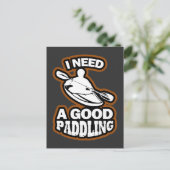 Wit water Kayak Gift Water Sport Paddling Briefkaart (Staand voorkant)