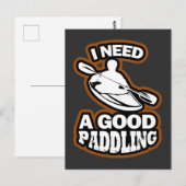 Wit water Kayak Gift Water Sport Paddling Briefkaart (Voorkant / Achterkant)