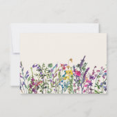 Wit Waterverf Bloemkaart RSVP Kaartje (Achterkant)
