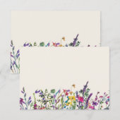 Wit Waterverf Bloemkaart RSVP Kaartje (Voorkant / Achterkant)