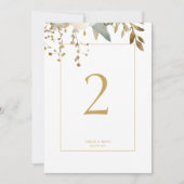 Wit | Waterverf Foliage Trouwtafel nummer (Voorkant)