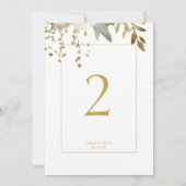 Wit | Waterverf Foliage Trouwtafel nummer (Achterkant)