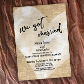 Wit Waterverf Hart We Zijn Getrouwd Jute Feestje Kaart