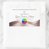 Wit Wavy Roos Goud Logo Monogram Productlabel Rechthoekige Sticker (Tas)