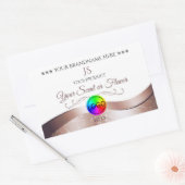 Wit Wavy Roos Goud Logo Monogram Productlabel Rechthoekige Sticker (Envelop)