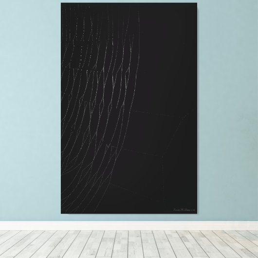 Wit Web met Zwarte Canvas Druk (Insitu (Houten vloer))