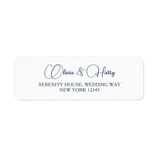 Wit Wedding Return-adreslabels | Elegant Etiket (Voorkant)