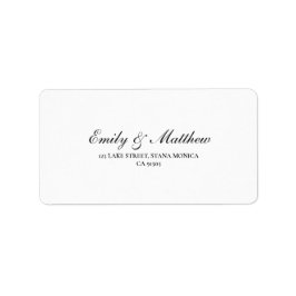 Wit Wedding Return-adreslabels Etiket