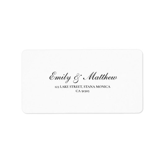 Wit Wedding Return-adreslabels Etiket (Voorkant)